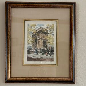 Framed Arc de Triomphe De La Broye Etching #1141